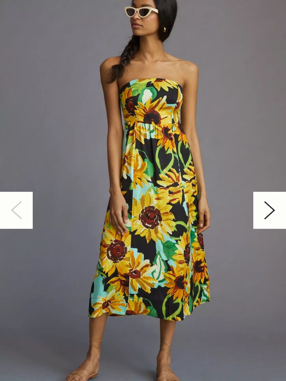Maeve by Anthropologie - strapless sunflower dress size large